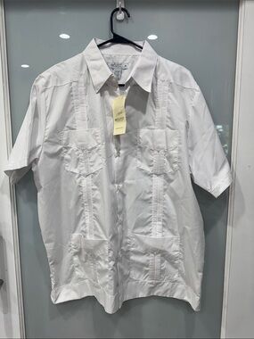 Mojito Men's NWT White Linen Spanish Dress Button Shirt Sz XL